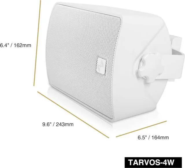 Alt view image 7 of 7 - Sound Town Pair of 4.5" Weather-Resistant Surface-Mount Speaker, Indoor/Outdoor, 70V/100V/8ohm, for Home & Commercial Installation, White (TARVOS-4W-PAIR)
