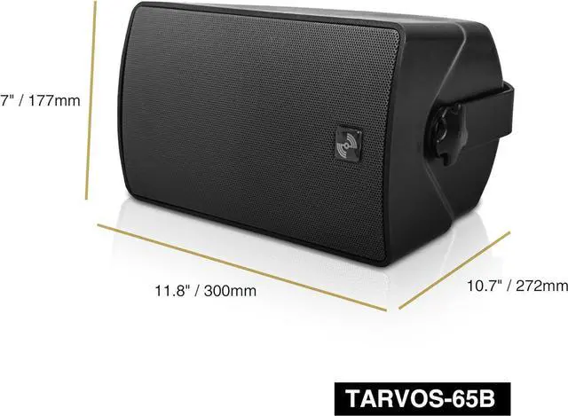 Alt view image 7 of 7 - Sound Town Pair of 6.5" Weather-Resistant Surface-Mount Speaker, Indoor/Outdoor, 70V/100V/8ohm, for Home & Commercial Installation, Black (TARVOS-65B-PAIR)