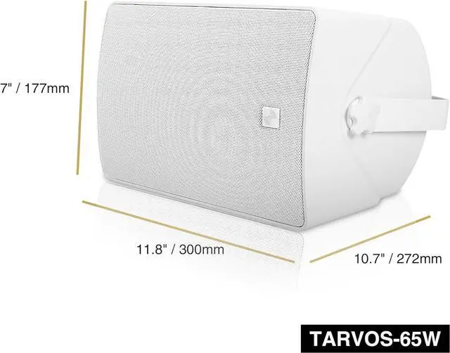 Alt view image 7 of 7 - Sound Town Pair of 6.5" Weather-Resistant Surface-Mount Speaker, Indoor/Outdoor, 70V/100V/8ohm, for Home & Commercial Installation, White (TARVOS-65W-PAIR)