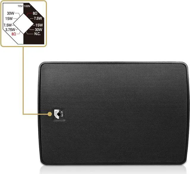 Alt view image 4 of 7 - Sound Town Pair of 8" Weather-Resistant Surface-Mount Speaker, Indoor/Outdoor, 70V/100V/8ohm, for Home & Commercial Installation, Black (TARVOS-8B-PAIR)