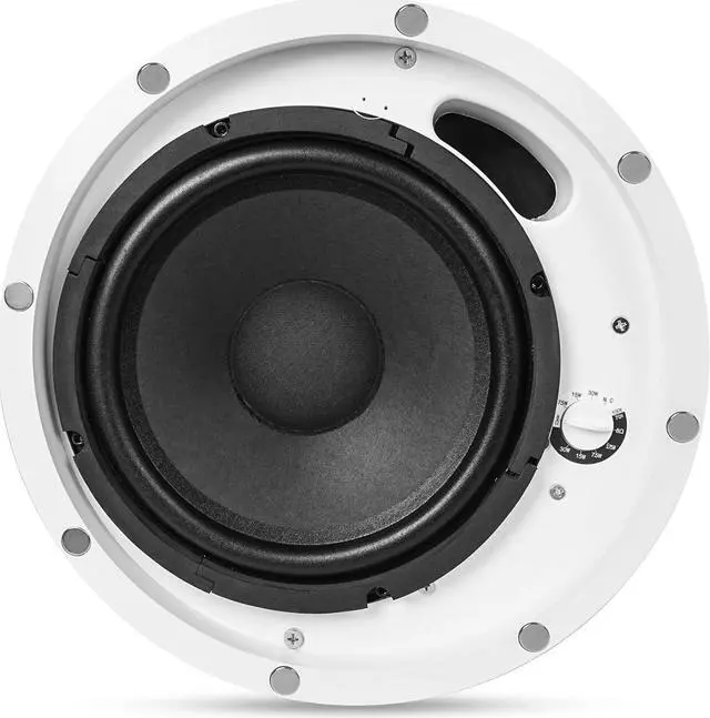 Alt view image 2 of 4 - Sound Town Pair of 8" Two-Way Coaxial in-Ceiling Speaker, Flush Mount, 70V/100V/8-Ohm Operation, Magnetic Grill, White (STCS8N-PAIR)