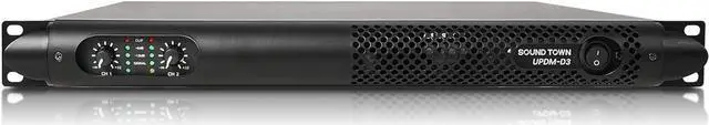 Main image of Sound Town Lightweight 1U 2-Channel PA/DJ Power Amplifier, 2 x 1150W at 4-Ohm for Installation, Conference (UPDM-D3)