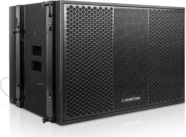 Alt view image 5 of 7 - Sound Town ZETHUS Series Powered Line Array Speaker System with One 18-inch Line Array Subwoofer, Four Dual 10-inch Line Array Speakers, One Caster Board, Black (ZS-118SP210BP4C)