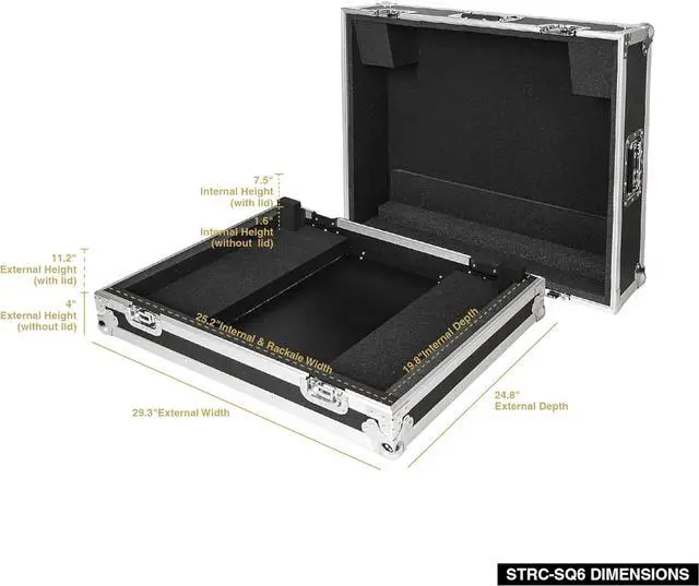 Alt view image 5 of 5 - Sound Town ATA Plywood Mixer Case with Interior Foam Protection, for Allen & Heath SQ6 Digital Mixer (STRC-SQ6)