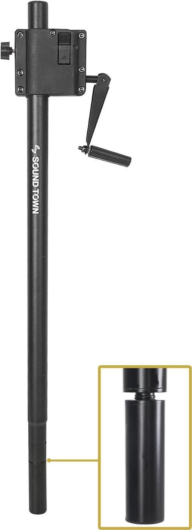 Alt view image 5 of 5 - Sound Town 2 Pack Speaker Subwoofer Pole with Crank up Height Adjustment, Adapter for 35mm & M20 Threaded Mount, Carry Bag, Black (STSDA-56CU-PAIR)