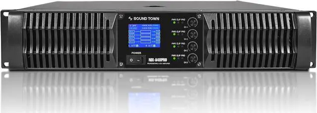 Main image of Sound Town High-Power Class-AB 4-Channel PA DJ Power Amplifier 4 x 1800W at 4 ohm, 2U Rack Mountable with LCD Display (NIX-A48PRO)