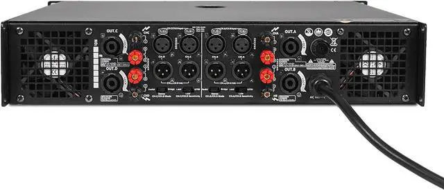 Alt view image 4 of 4 - Sound Town High-Power Class-AB 4-Channel PA DJ Power Amplifier 4 x 1800W at 4 ohm, 2U Rack Mountable with LCD Display (NIX-A48PRO)