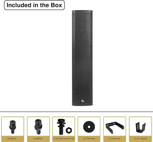 Alt view image 7 of 7 - Sound Town High-Power Powered Column Line Array Speaker with 4x6.5 Woofers, Dual Compression Drivers, Class-D with DSP, TWS, Birch Plywood, Wall Mount for Installations, Conference, Black (CARPO-K8PW)