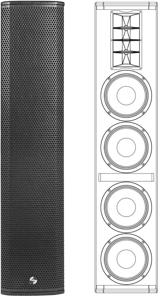 Alt view image 2 of 7 - Sound Town High-Power Powered Column Line Array Speaker with 4x6.5 Woofers, Dual Compression Drivers, Class-D with DSP, TWS, Birch Plywood, Wall Mount for Installations, Conference, Black (CARPO-K8PW)