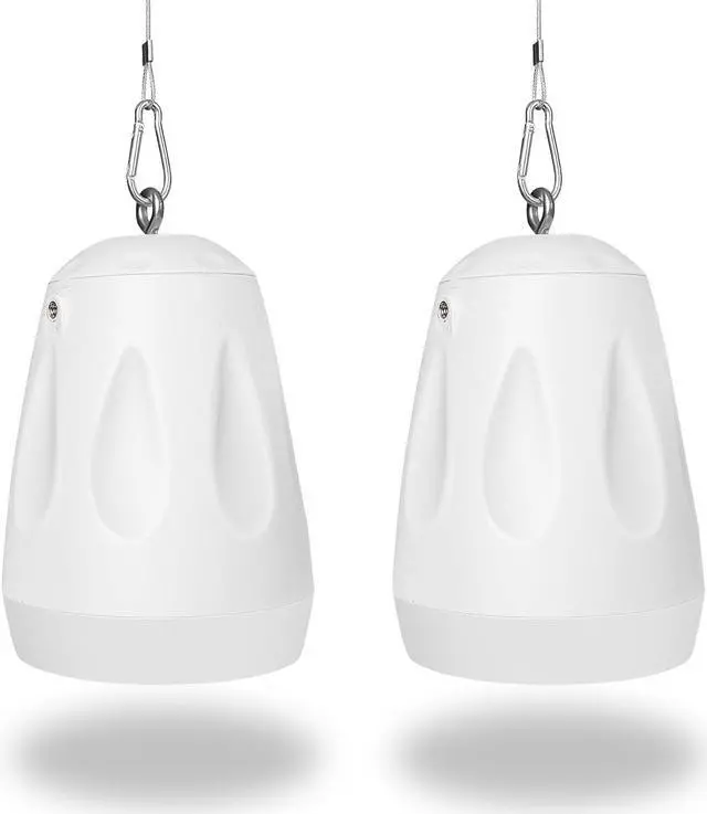 Alt view image 4 of 7 - Sound Town Commercial Restaurant Bluetooth Amplifier + Pendant Speaker Set, with One 6-Zone 70V/100V Amplifier with Bluetooth, 6 x All-Weather 4-Inch Pendant Speakers, White (PAC180X6PD4W)