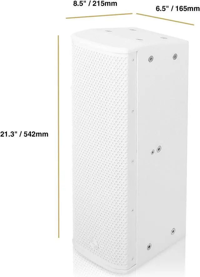 Alt view image 2 of 7 - Sound Town Pair of High-Power 500W Passive Column Line Array Speakers with 2x5 Woofers, Dual Compression Drivers, Birch Plywood, Wall Mount, Installation, Live Event, Conference, White (CARPO-P3W)