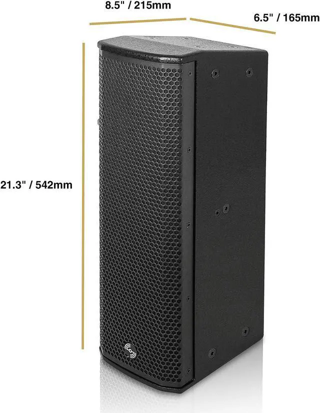 Alt view image 3 of 7 - Sound Town Pair of High-Power 500W Passive Column Line Array Speakers with 2x5 Woofers, Dual Compression Drivers, Birch Plywood, Wall Mount, Installation, Live Event, Conference, Black (CARPO-P3B)