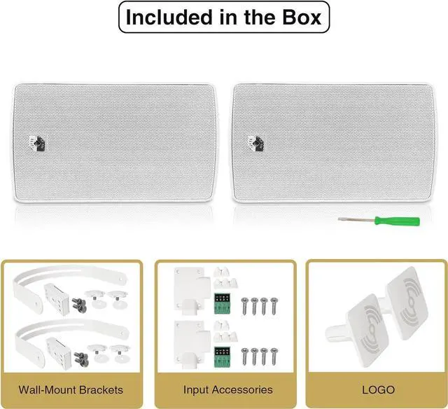 Alt view image 6 of 7 - Sound Town Commercial Restaurant Bluetooth Amplifier + Surface-Mount Speaker Set, with One 6-Zone 70V/100V Amplifier with Bluetooth, 12 x 6.5-Inch Surface-Mount Speakers, White (PAC360X12TV6W)