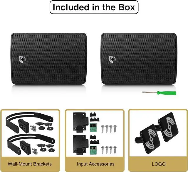 Alt view image 6 of 7 - Sound Town Commercial Restaurant Bluetooth Amplifier + Surface-Mount Speaker Set, with One 6-Zone 70V/100V Amplifier with Bluetooth, 6 x 4.5-Inch Surface-Mount Speakers, Black (PAC180X6TV4B)
