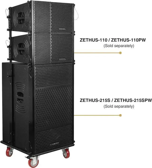 Alt view image 4 of 4 - Sound Town Heavy-Duty Plywood Caster Board for ZETHUS-215S/215SPW Subwoofers and Furniture, with 4-Inch Wheels and Brakes (ZSCB-215S)