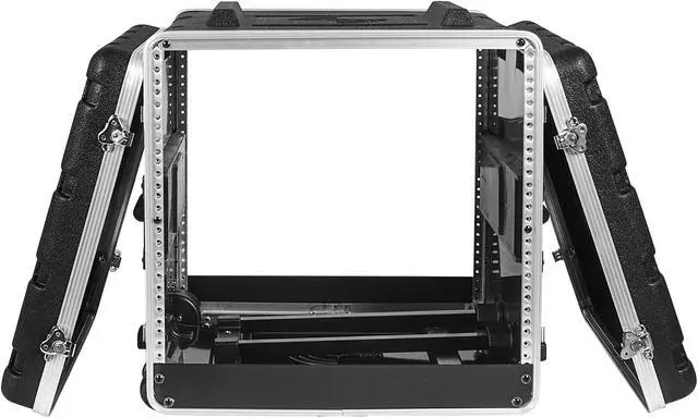 Alt view image 10 of 14 - Sound Town Lightweight 10U PA DJ Rack/Road Case with 9U Rack Space, ABS Construction, 19 Depth, Retractable Handle, Wheels and Heavy-Duty Latches (STRC-A10UT)