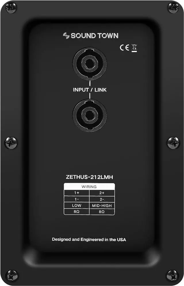 Alt view image 6 of 7 - Sound Town ZETHUS Series 3200W Line Array Speaker System with Four Dual 12-inch Full-Range Variable Curvature Line Array Speakers, Coaxial Neodymium MF/HF, Neodymium LF, Black (ZS-212X4)