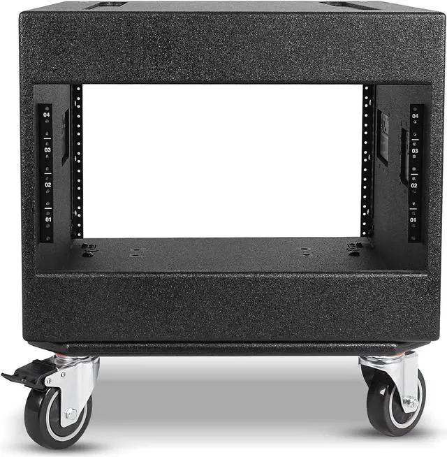 Alt view image 4 of 7 - Sound Town 8U PA/DJ Rack/Road Case with 8-Space, Industry-Grade Plywood with Polyurea Coating, Rain Cover, Casters, 21.7" Rackable Depth - Pro Tour Grade (STRCP-8UW)