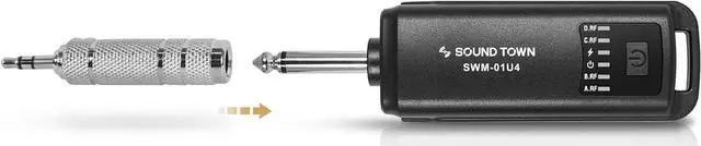 Alt view image 4 of 5 - Sound Town 2.4G Hz Rechargeable Wireless Microphone System with 4 x Handheld Mic, 1/4" Mini Portable Receiver, Built-in EQ, Effects for Karaoke, Events, Church, Meetings (SWM-01U4)