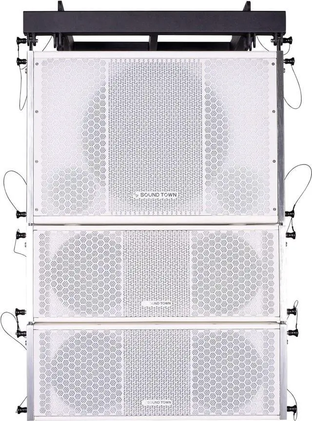 Alt view image 9 of 14 - Sound Town ZETHUS Series Line Array Speaker System with One 15-inch Powered Line Array Subwoofer, Two Compact 2 X 8-inch Line Array Speakers, White