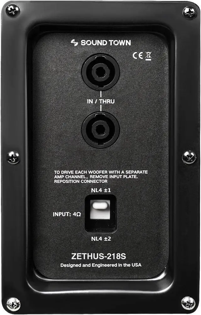 Alt view image 4 of 7 - Sound Town ZETHUS Series Dual 18" 3200W High Power Line Array Passive Subwoofer, Passive/Bi-Amp Switchable, Black, for Stages, Bars, Clubs (ZETHUS-218S)