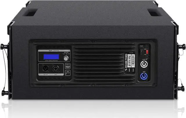 Alt view image 4 of 5 - Sound Town ZETHUS Series 12 Powered 2-Way Line Array Loudspeaker System with Onboard DSP, Black for Live Sound, Club, Bar, Restaurant, Church and School (ZETHUS-112BPW)