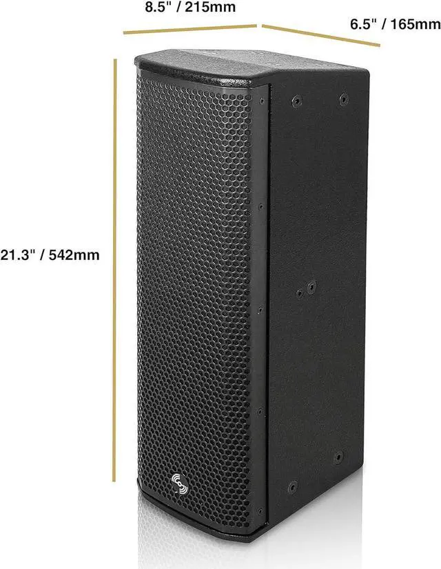 Alt view image 4 of 7 - Sound Town Powered Column Line Array Speaker with 2x5-Inch Woofers, Dual Compression Drivers, Class-D amp. TWS, Birch Plywood, Wall Mount Installation, Black (CARPO-K3PW)