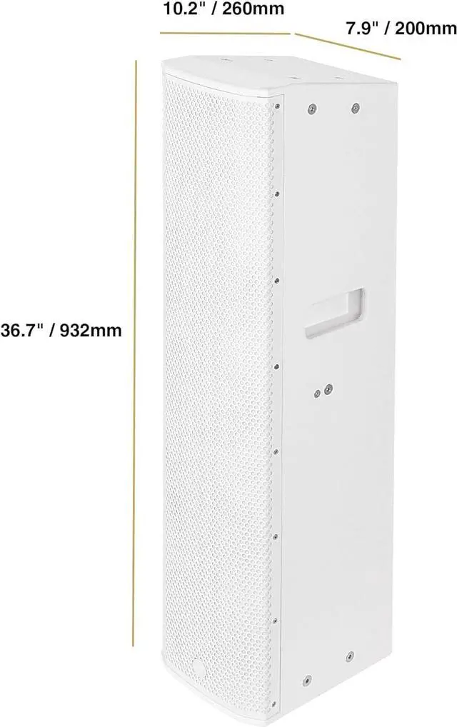 Alt view image 3 of 7 - Sound Town High-Power Powered Column Line Array Speaker with 4x6.5-Inch Woofers, Dual Compression Drivers, Class-D w/DSP, TWS, Birch Plywood, Wall Mount for Conference, White (CARPO-K8WPW)