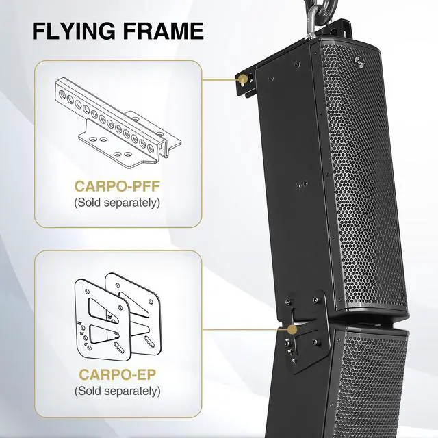 Alt view image 7 of 7 - Sound Town High-Power Powered Column Line Array Speaker with 6x5-Inch Woofers, Dual Compression Drivers, Class-D w/DSP, TWS, Birch Plywood, Wall Mount for Conference, Black (CARPO-K12PW)