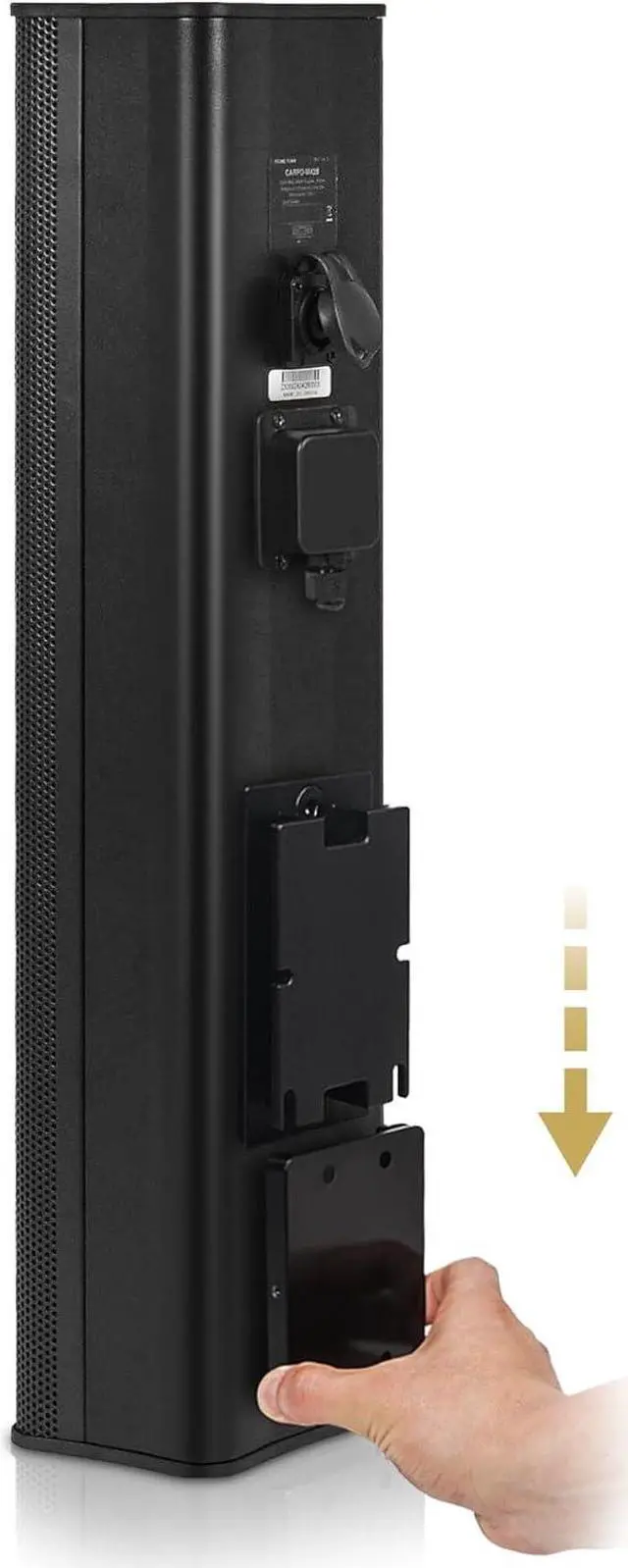 Alt view image 4 of 6 - Sound Town Weather-Resistant Compact Aluminum Line Array Column Speaker with Wall Mount Bracket, 4 x 3 Woofers, 2 x 1.2 Dome Tweeters, Black, for Church, Indoor & Outdoor Installation (CARPO-M42B)