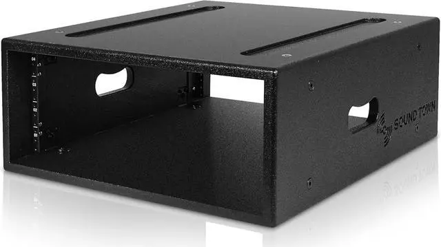 Alt view image 2 of 4 - Sound Town 4U PA/DJ Rack/Road Case with 4-Space, Industry-Grade Plywood with Polyurea Coating, 19.7" Rackable Depth - Pro Tour Grade (STRCP-4U)