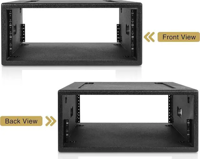 Alt view image 3 of 4 - Sound Town 4U PA/DJ Rack/Road Case with 4-Space, Industry-Grade Plywood with Polyurea Coating, 19.7" Rackable Depth - Pro Tour Grade (STRCP-4U)