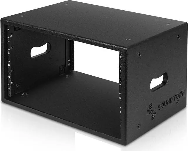 Alt view image 2 of 4 - Sound Town 6U Studio Rack with 6-Space, Baltic Birch Plywood with Polyurea Coating, for Recording Room, Home Studio (SDKR-6PU)