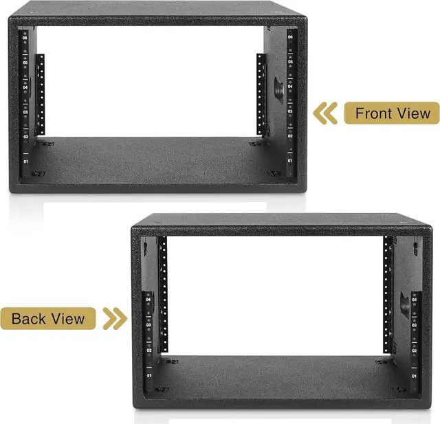 Alt view image 4 of 4 - Sound Town 6U Studio Rack with 6-Space, Baltic Birch Plywood with Polyurea Coating, for Recording Room, Home Studio (SDKR-6PU)