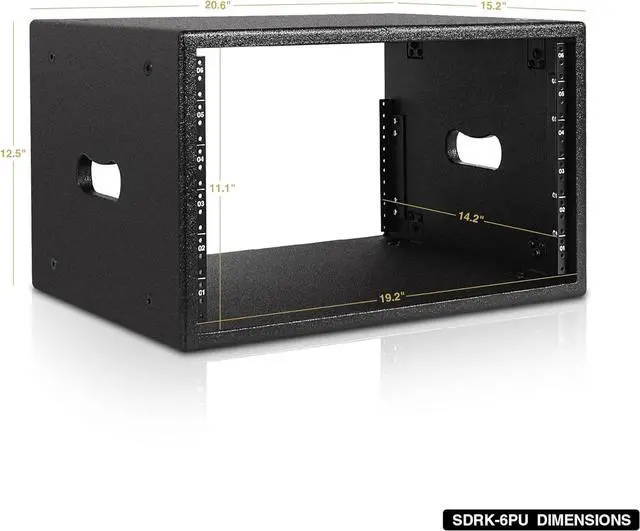 Alt view image 3 of 4 - Sound Town 6U Studio Rack with 6-Space, Baltic Birch Plywood with Polyurea Coating, for Recording Room, Home Studio (SDKR-6PU)
