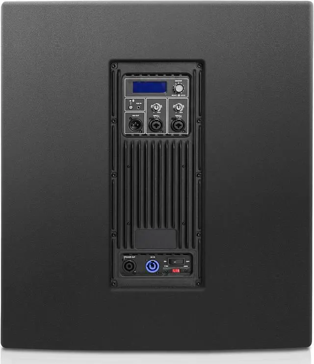 Alt view image 6 of 7 - Sound Town Line Array Speaker System with One 18" Powered Subwoofer w/DSP and Speaker Output, Two 6 x 3 Line Array Speakers, Black (CARME-18M3)