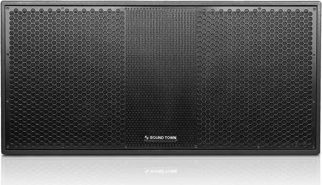 Alt view image 2 of 6 - Sound Town ZETHUS Series Dual 18 Powered 3200W Line Array Subwoofer w/DSP, 2-Channel Class-D Amplifier, Birch Plywood, Black (ZETHUS-218SPW)