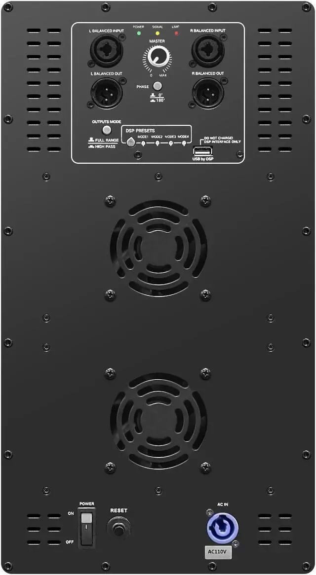 Alt view image 3 of 7 - Sound Town ZETHUS Series Powered Line Array Speaker System with Dual 18-inch Line Array Subwoofer, Four Dual 10-inch Line Array Speakers, One Caster Board, Black (ZS-218SP210BP4C)