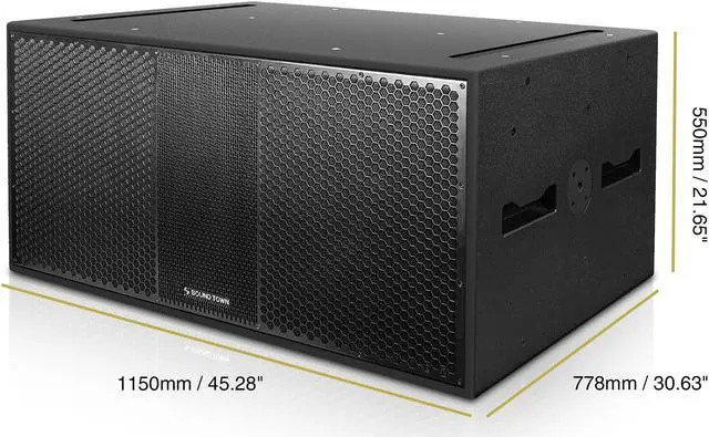 Alt view image 4 of 7 - Sound Town ZETHUS Series Powered Line Array Speaker System with Dual 18-inch Line Array Subwoofer, Four Dual 10-inch Line Array Speakers, One Caster Board, Black (ZS-218SP210BP4C)