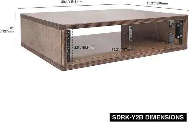 Alt view image 4 of 5 - Sound Town DIY 2U Studio Rack with Baltic Birch Plywood, Weathered Gray for Recording Room, Home Studio (SDRK-Y2B)