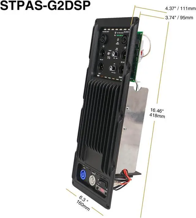 Alt view image 3 of 4 - Sound Town Class-D Plate Amplifier 800W Continuous w/Low-Pass Filter for PA DJ Subwoofer Cabinets (STPAS-G2DSP)