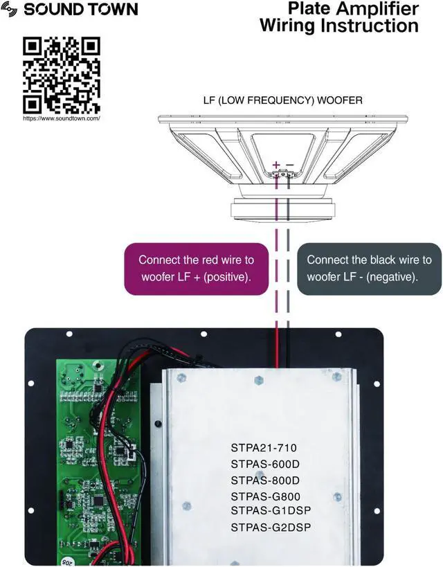 Alt view image 4 of 4 - Sound Town Class-D Plate Amplifier 800W Continuous w/Low-Pass Filter for PA DJ Subwoofer Cabinets (STPAS-G2DSP)