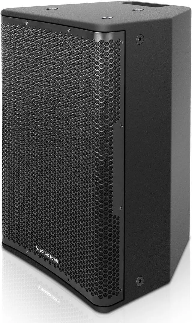Alt view image 3 of 6 - Sound Town Oberon Series 12" 1200W Powered PA/DJ Speaker with 2-Channel Mixer and Onboard DSP, TWS Bluetooth, Plywood, Black (OBERON-112PW)