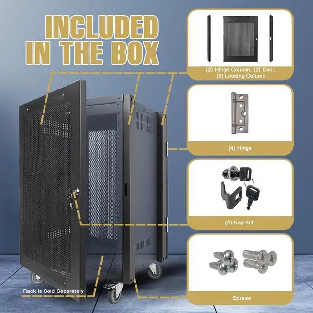 Alt view image 6 of 7 - Sound Town Server Rack Doors, for STRK-M16U Server Rack (STRK-DS16U)