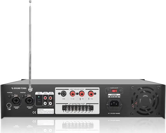 Alt view image 10 of 11 - Sound Town 360 Watts 6-Zone 70V/100V Commercial Power Amplifier with Bluetooth, for Restaurants, Lounges, Bars, Pubs, Schools and Warehouses (STCA360-6Z)