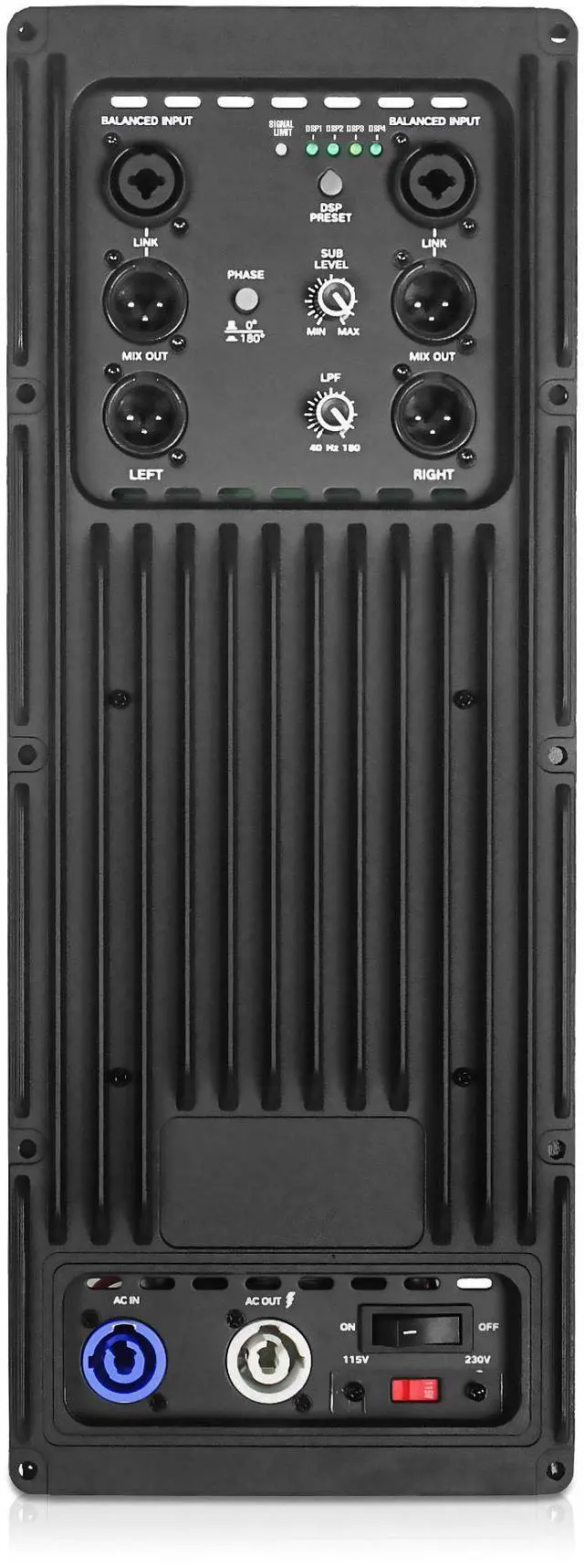 Alt view image 5 of 7 - Sound Town ZETHUS Series Powered Line Array Speaker System with One 15-inch Subwoofer, Two 10-inch Line Array Speakers with Onboard DSP, Black (ZETHUS-115SPW110PWX2)