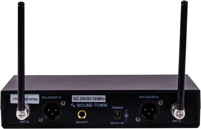 Alt view image 4 of 6 - Sound Town SWM10-U2HH Professional Dual-Channel UHF Wireless Microphone System with 2 Handheld Mics, for Church, Business Meeting, Outdoor Wedding and Karaoke