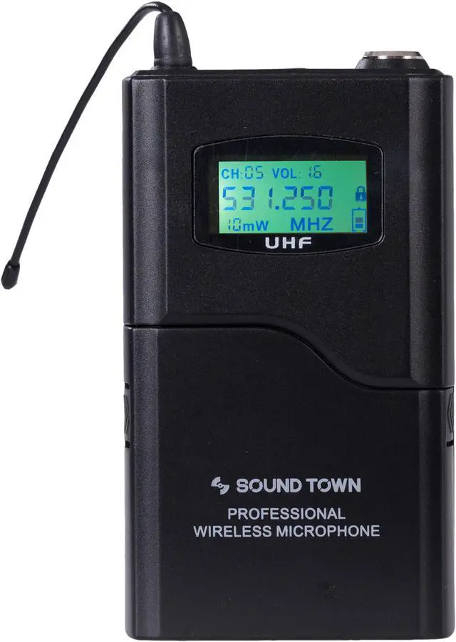Alt view image 6 of 7 - Sound Town 200-Channel Rack Mountable Professional UHF Wireless Microphone System with Metal Receiver, 4 Lavalier Mics, 4 Bodypack Transmitters (NESO-U4LL)