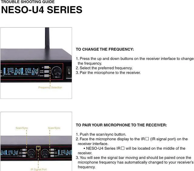Alt view image 4 of 7 - Sound Town 200-Channel Rack Mountable Professional UHF Wireless Microphone System with Metal Receiver, 4 Lavalier Mics, 4 Bodypack Transmitters (NESO-U4LL)