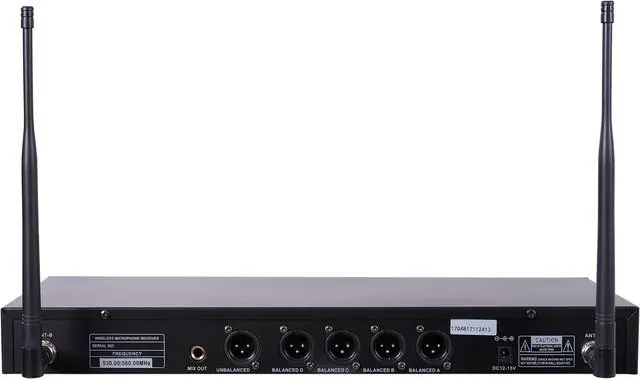 Alt view image 2 of 7 - Sound Town 200-Channel Rack Mountable Professional UHF Wireless Microphone System with Metal Receiver, 4 Lavalier Mics, 4 Bodypack Transmitters (NESO-U4LL)
